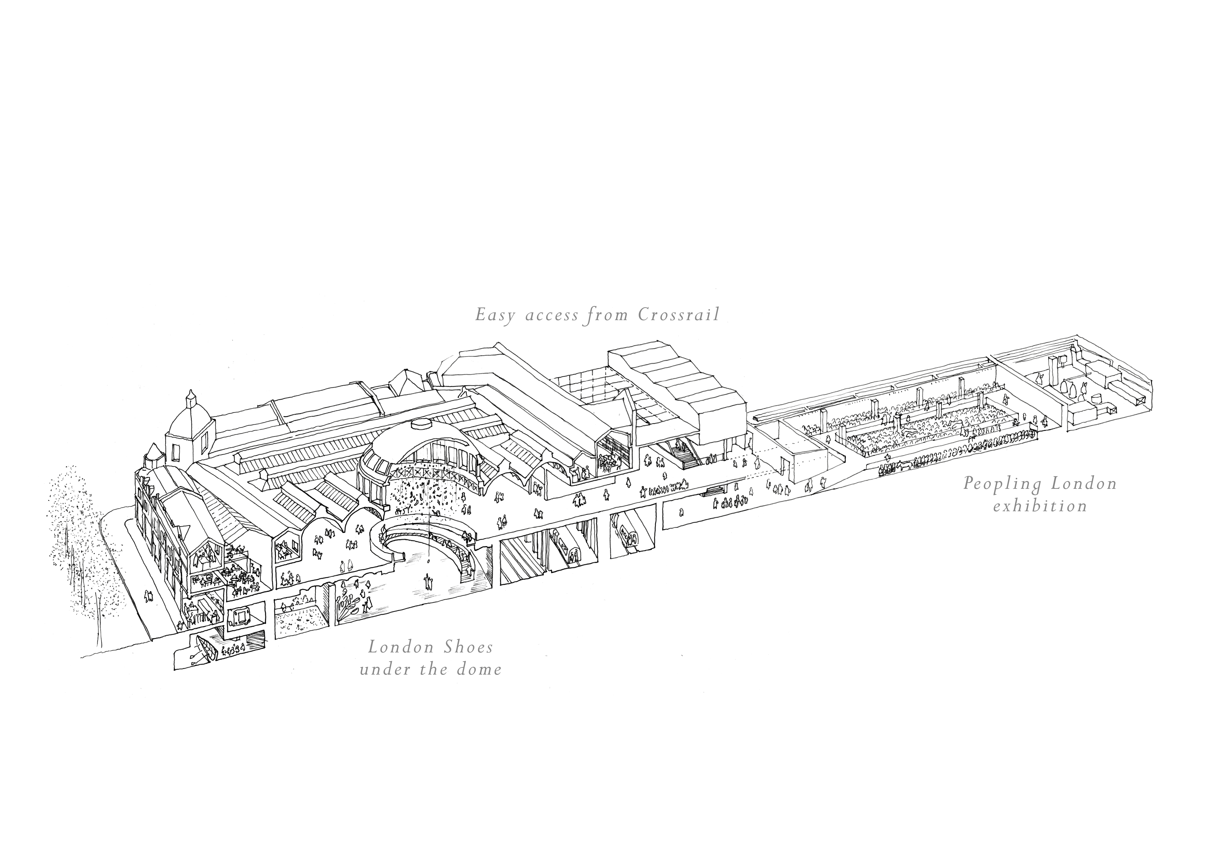 MoL General Market Sketch © Museum of London Stanton Williams
