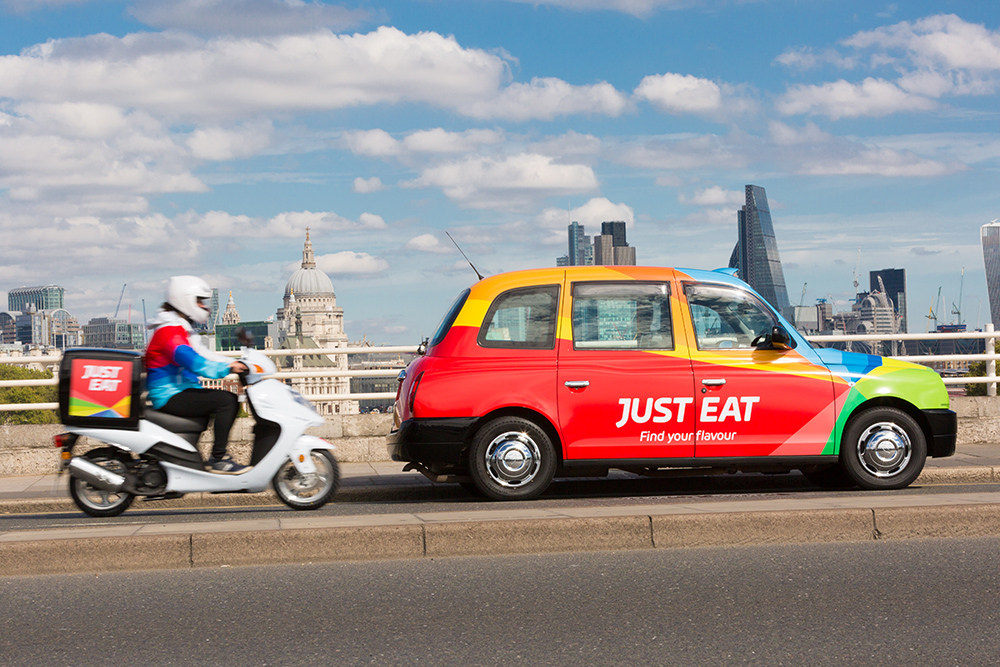 Just Eat taxi and scooter