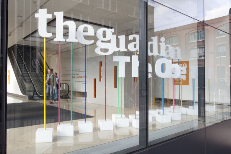 6×9: A virtual experience of solitary confinement - a visual representation of the size of a cell in solitary confinement is seen in the Guardian's foyer in Kings Place, London Participants are invited to sit inside the box and watch a VR experience of solitary confinement whilst listening to stories of those previously incarcerated
