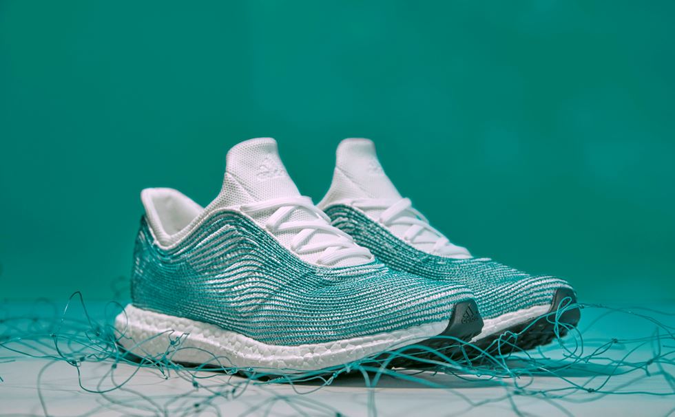 Adidas x Parley running shoe, by Adidas sustainability team, Adidas design team, Alexander Taylor, Parley for the Oceans and Sea Shepherd