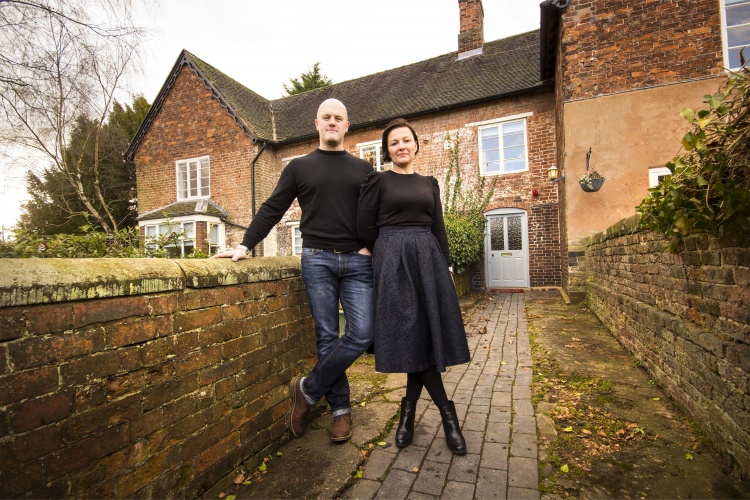 Mike Lloyd, creative director and Liz Collingridge, marketing manager outside 8848's South Staffordshire headquarters Aspley Farm