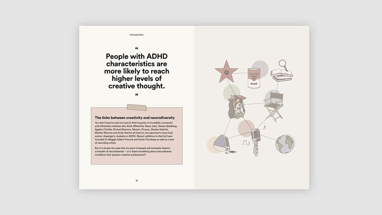 Neurodiversity is explained throughout the book