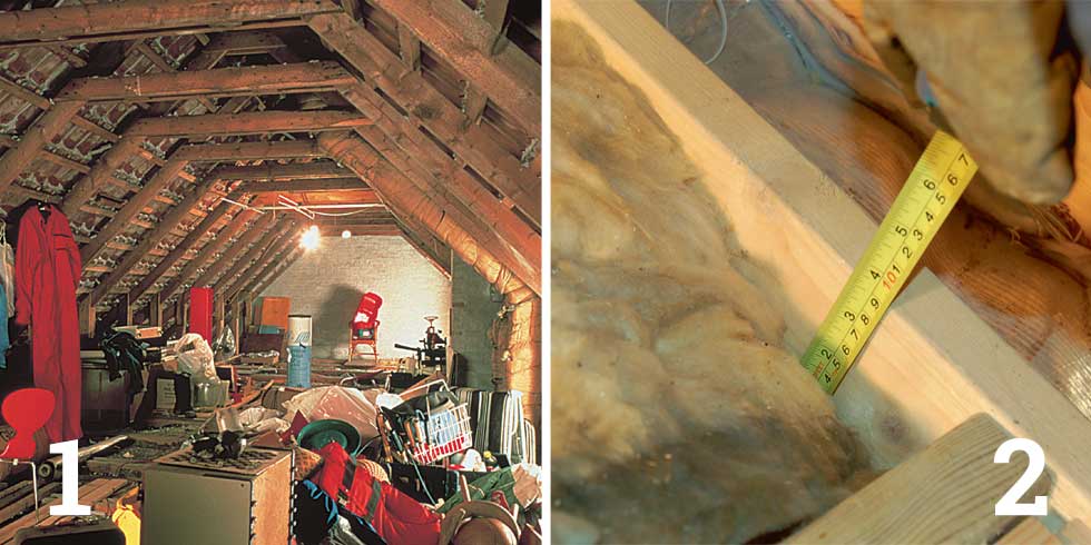 Clear out the loft; Measure the depth of existing insulation