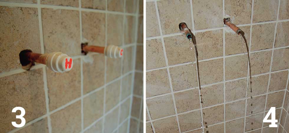Tee into the hot and cold supplies and run the pipework towards the shower; Flush the new pipework through