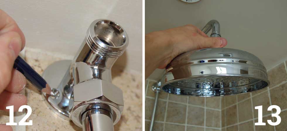 Trial fit the riser pipe between the valve and bracket; Fully fit the riser and tighten the nuts top and bottom