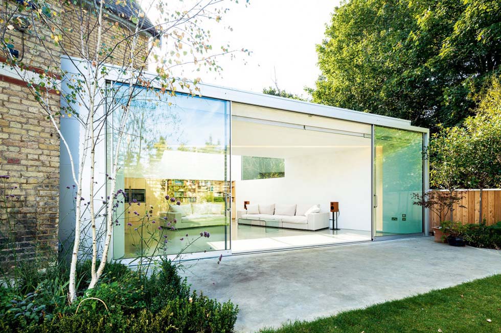 Light-filled glass extension to a Victorian house