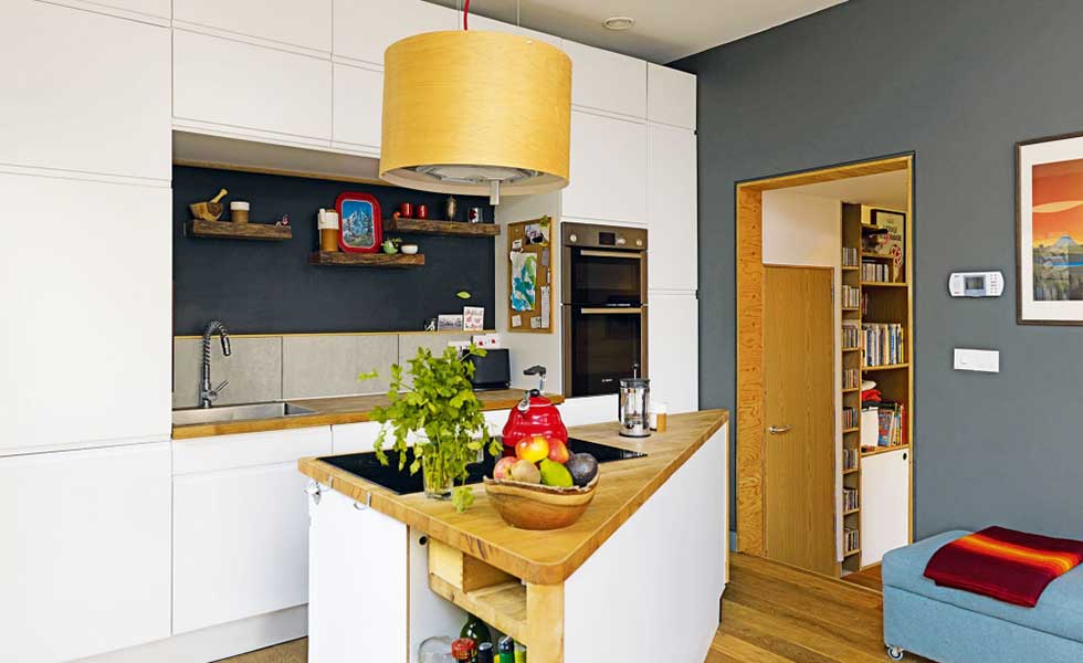 Kitchen in a DIY self build in Brighton