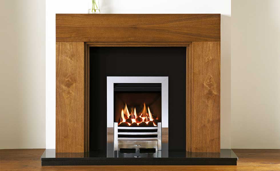 Helsinki fire surround in Walnut veneer from Stovax