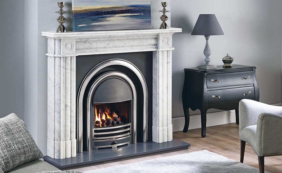 The Regent 57” marble fireplace in Carrara marble from Capital Fireplaces