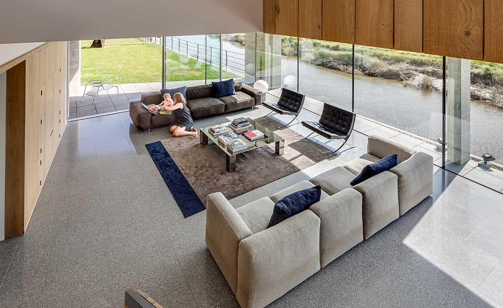 living room in modern open plan home