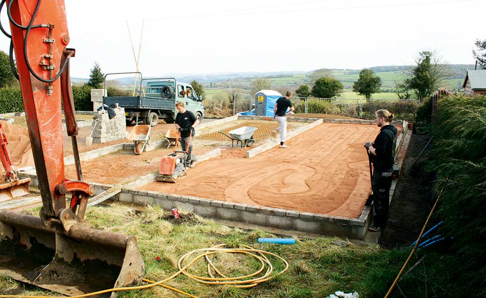 digging foundations for new home