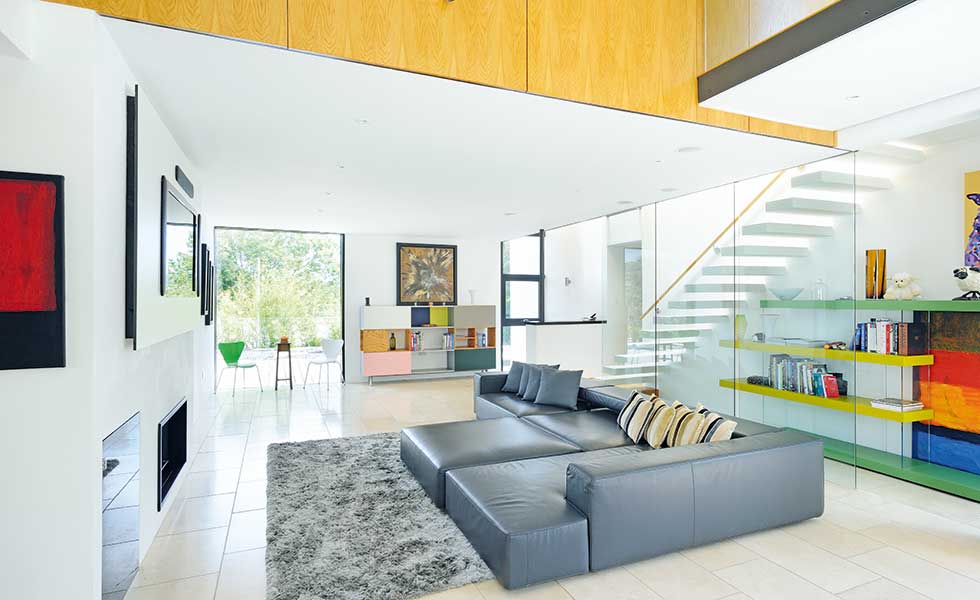Open plan double height living space