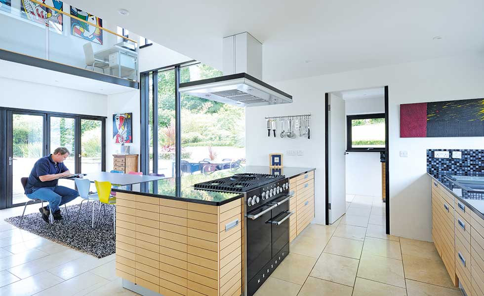 Contemporary open plan kitchen diner