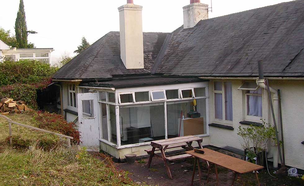 dilapidated bungalow