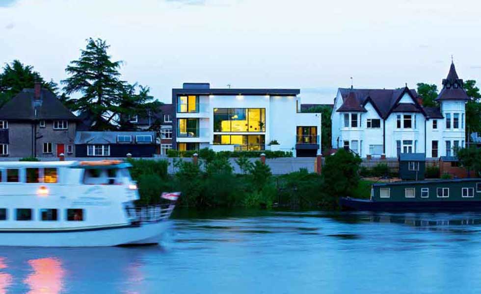 contemporary riverside home