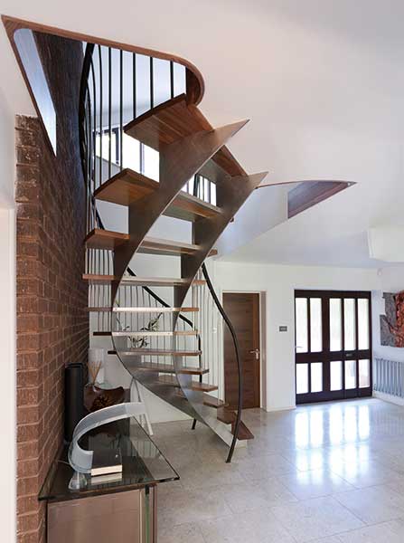 Bisca spiral staircase in an entrance hallway