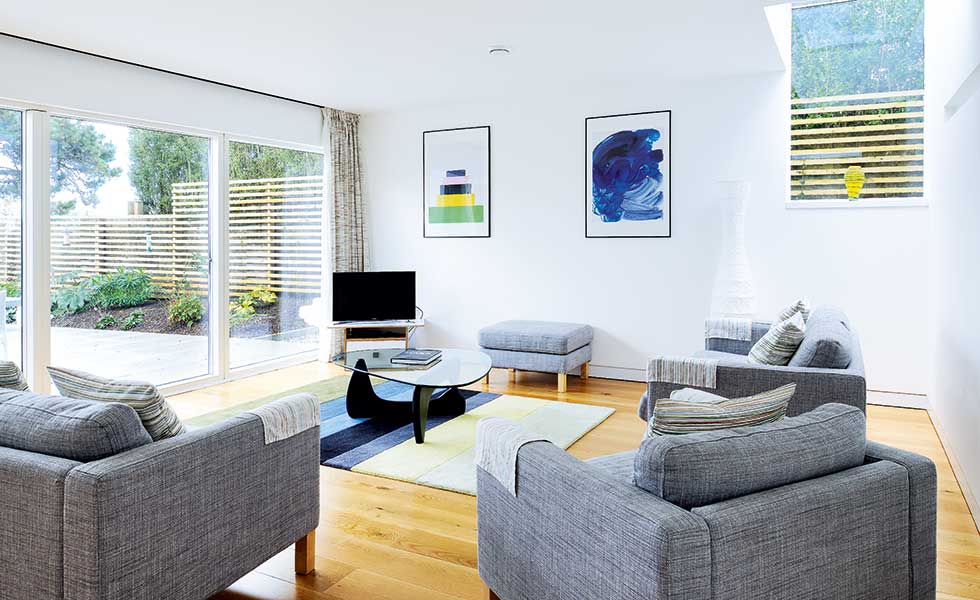 interiors of small self build with light filled living space