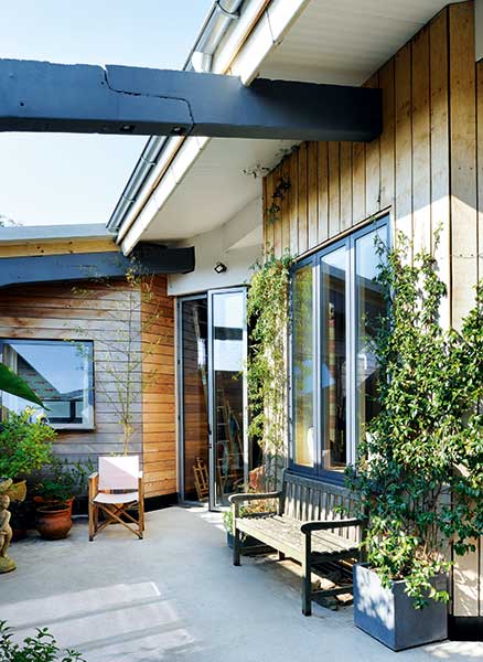 south facing courtyard in converted courtyard home