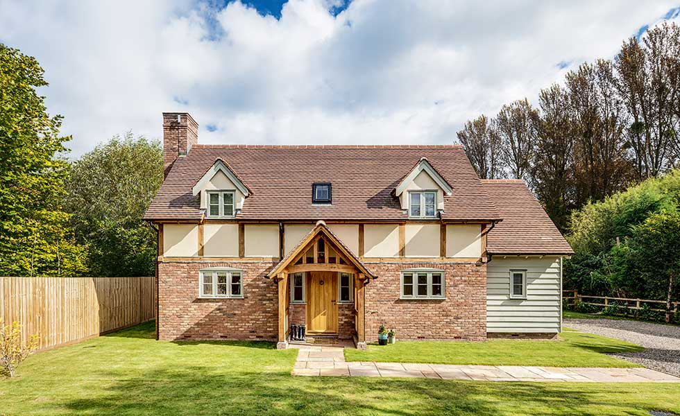 off mains oak cottage self build in Worcestershire