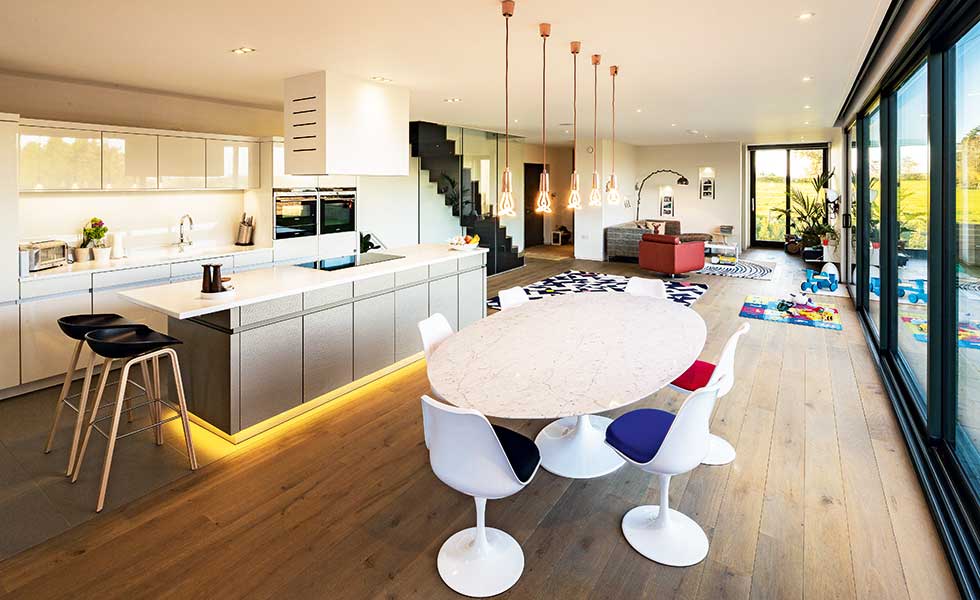 Oxfordshire self build open plan living space