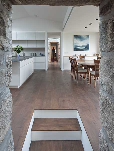stone walkway in a croft to the open plan kitchen