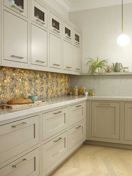 Backlit splash backs create a great focal point in the kitchen