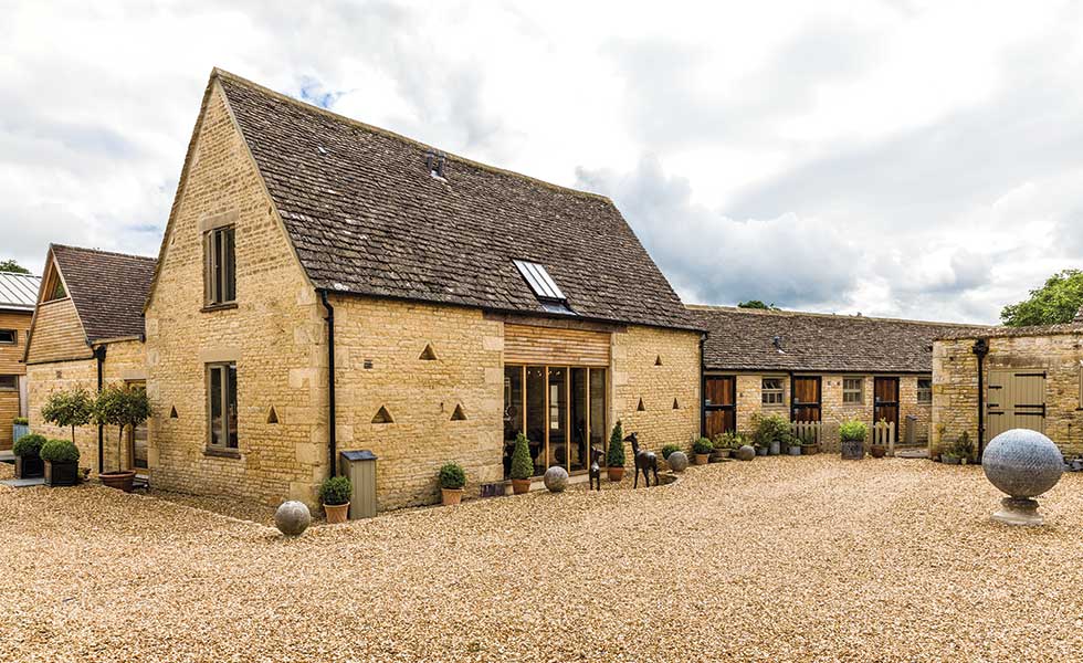 A Cotswold-stone barn conversion in Gloucestershire