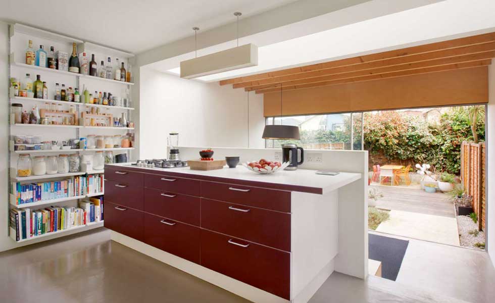 split-level kitchen diner in a transformed council house