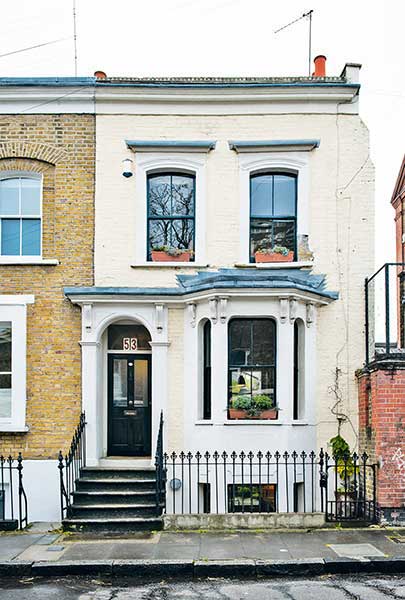 London terraced house front