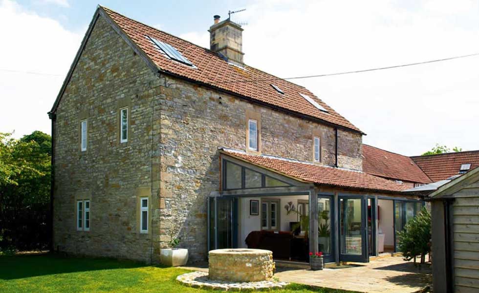 Oak frame and glass extension