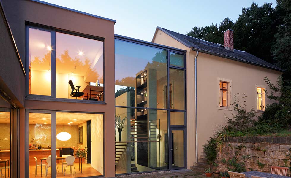 schueco facade doors security glazing architecture stairway