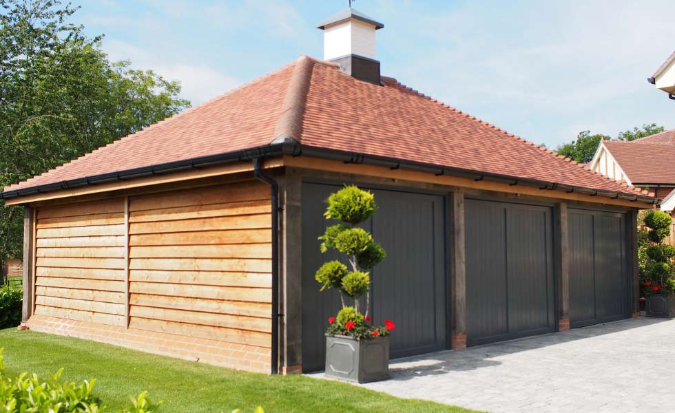 heritage oak frames 3 door garage parking home storage