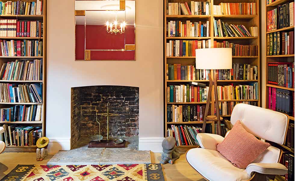 A snug also provides a suitable library and home office space in this comfortable home