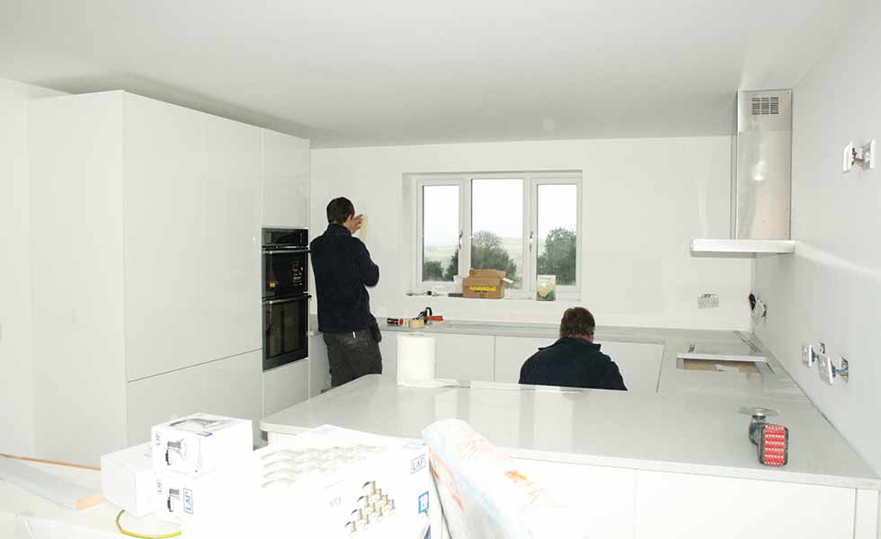 The kitchen is installed in David Snell's self build home