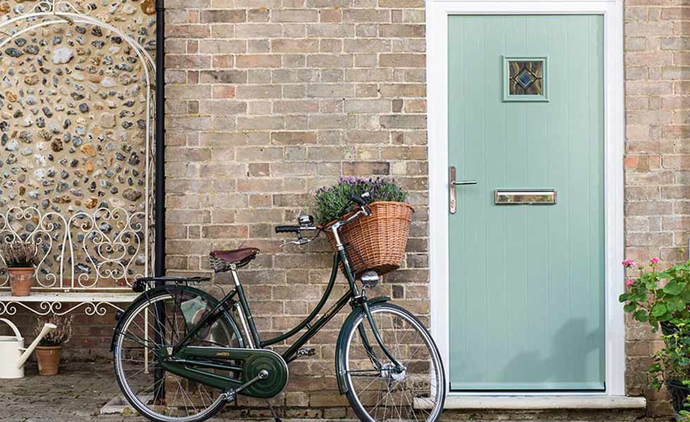 everest green front door bicycle