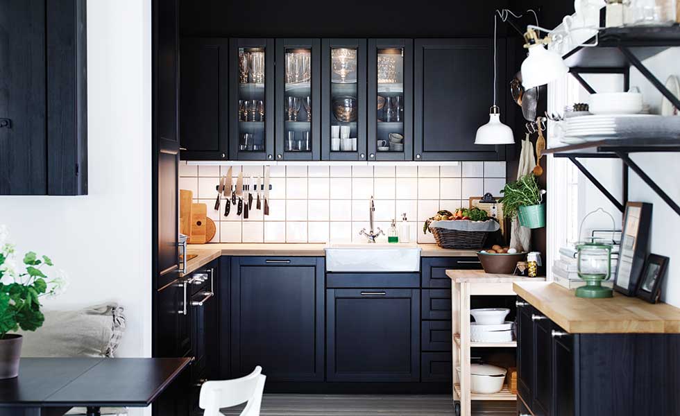 Ikea black shaker kitchen