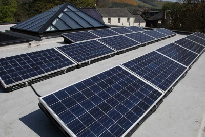 renew green energy Solar Pv on a flat roof