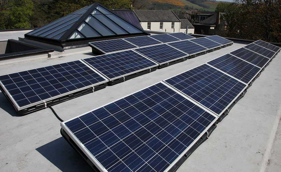 renew green energy Solar Pv on a flat roof