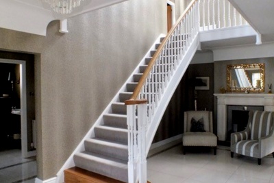 Edwards & Hampson white curved stairs