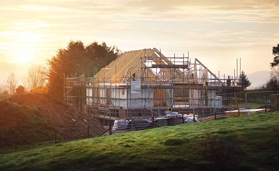 house being built before cladding goes up