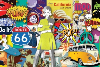 Sputnik pop art collage