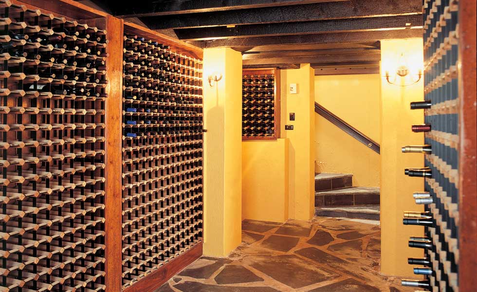 wine corner cellar wall