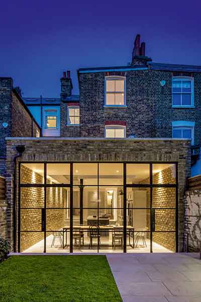 A sympathetic extension to a London terrace using similar brickwork to the existing property