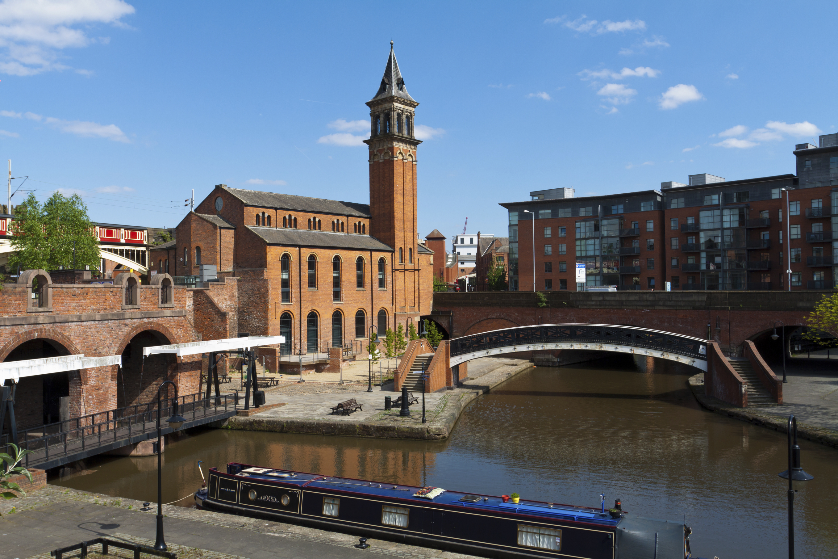 Junction of the Bridgewater, Ashton and Rochdale Canals in Castlefield, Manchester.