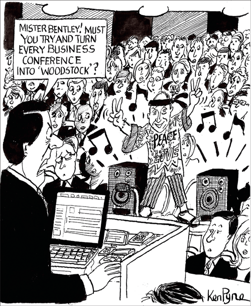 Cartoon of meeting as a concert