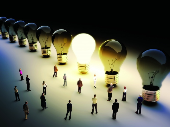 Leading the pack, ingenuity,standing out from the crowd concept.