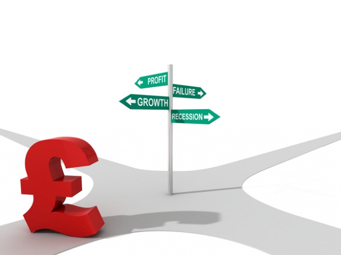 Pound sign economics road direction sign concept