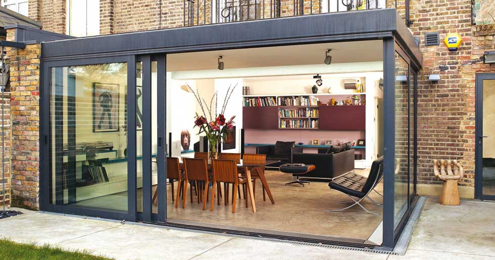 single storey extension with sliding doors
