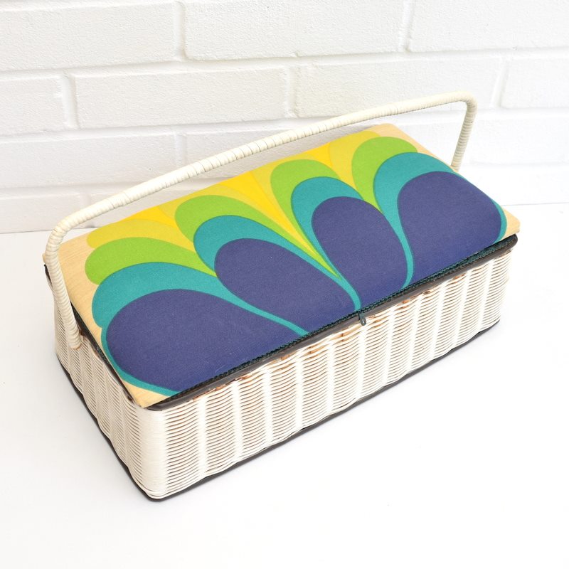 Sewing box covered in vintage fabric