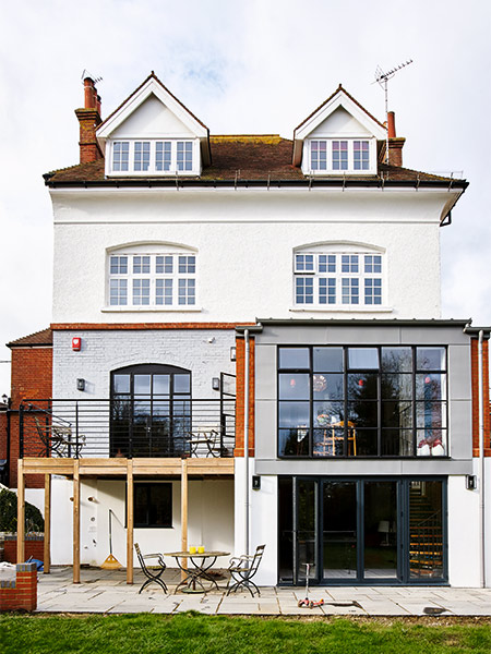 windows replaces as part of the extension to an eastern inspired home